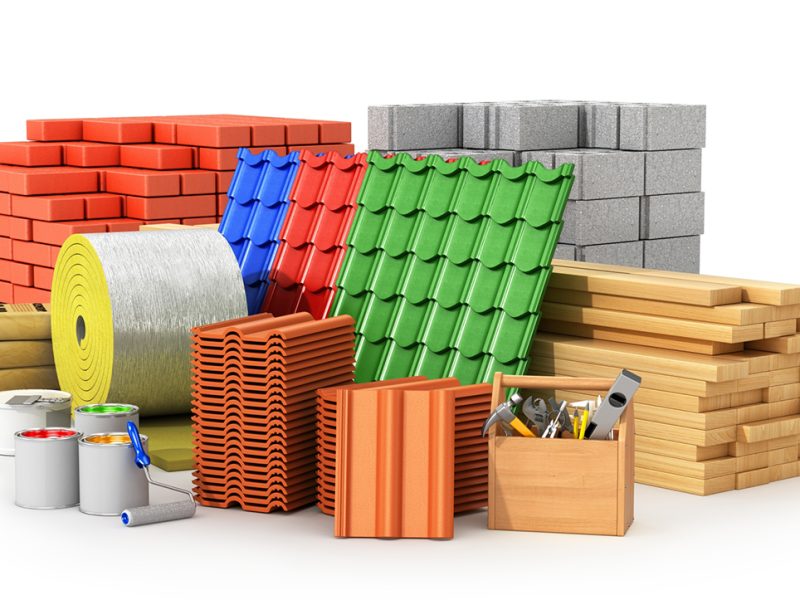 Materials for roofing, construction materials, isolated on a white background. 3D illustration